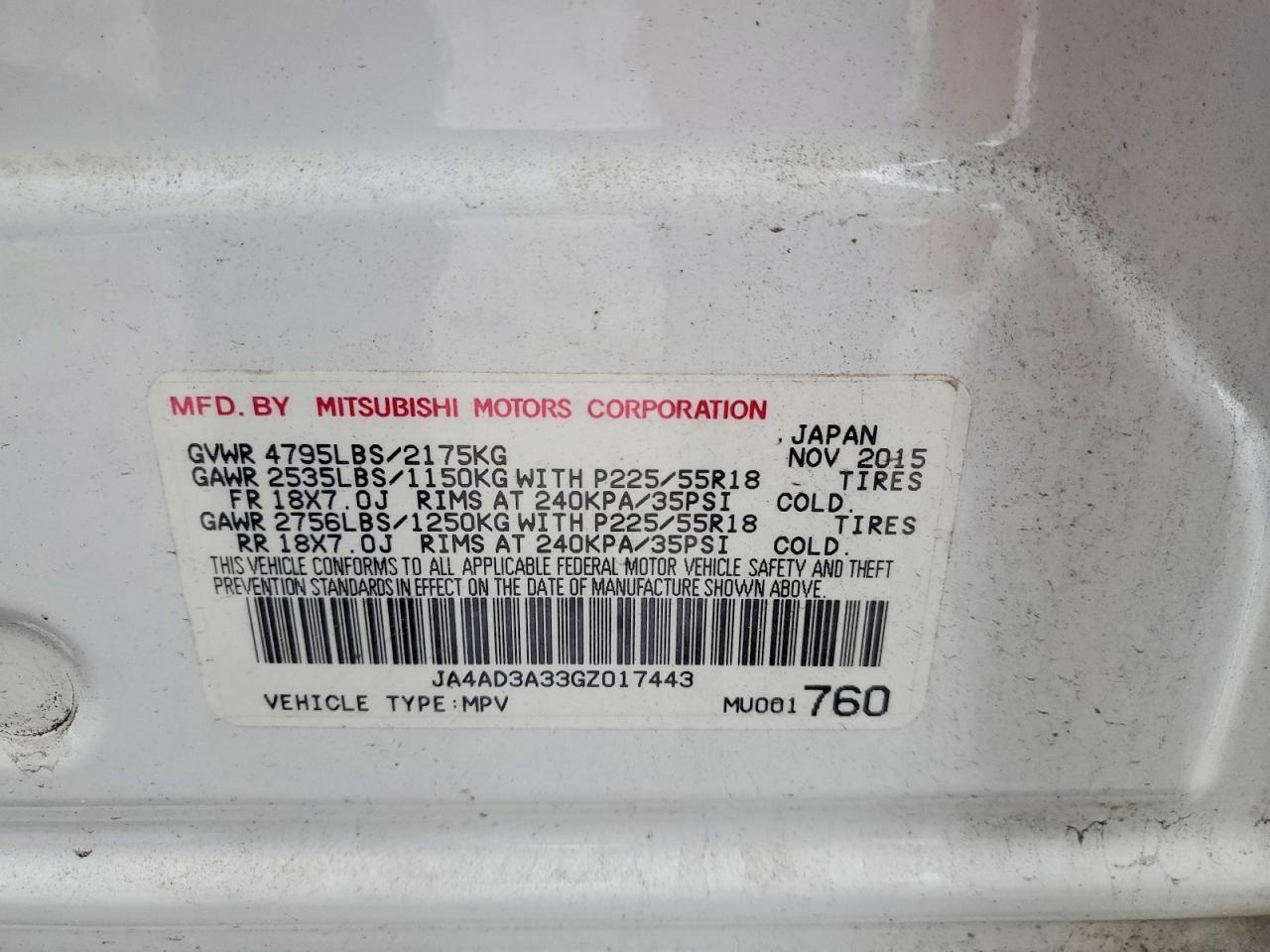 2016 MITSUBISHI outlander