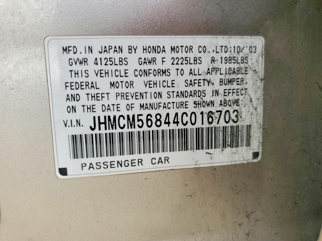 2004 HONDA ACCORD