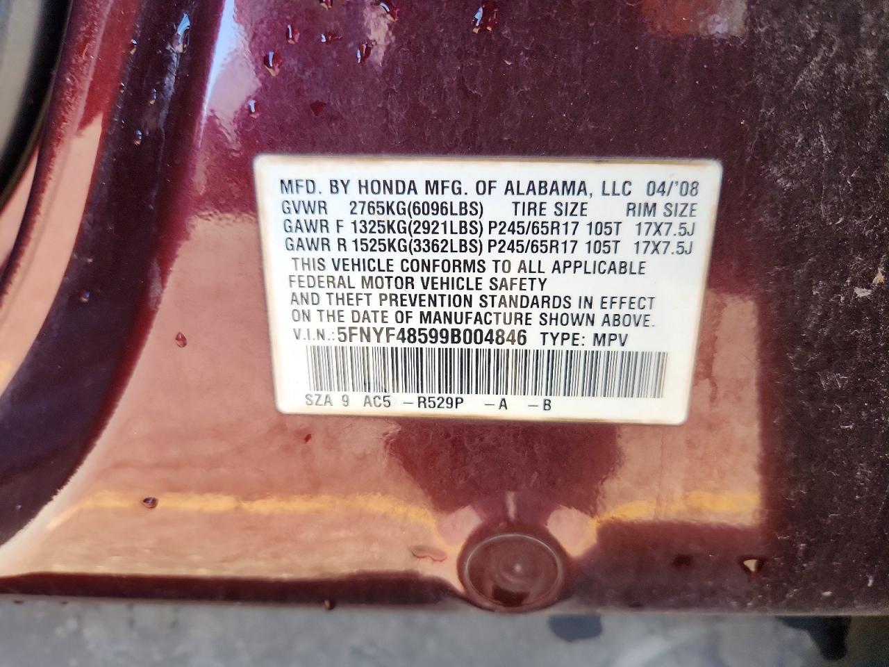 2009 HONDA PILOT