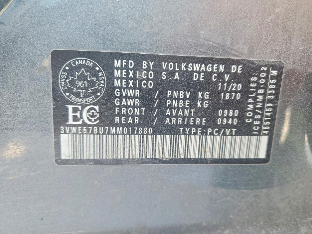 2021 VOLKSWAGEN JETTA