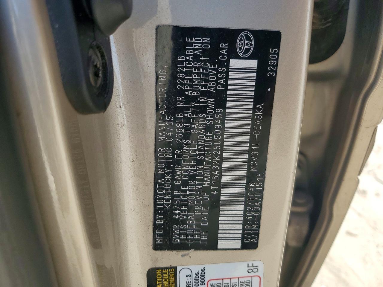 2005 TOYOTA CAMRY