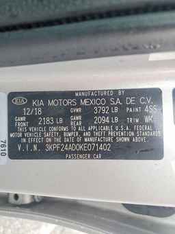 2019 KIA FORTE
