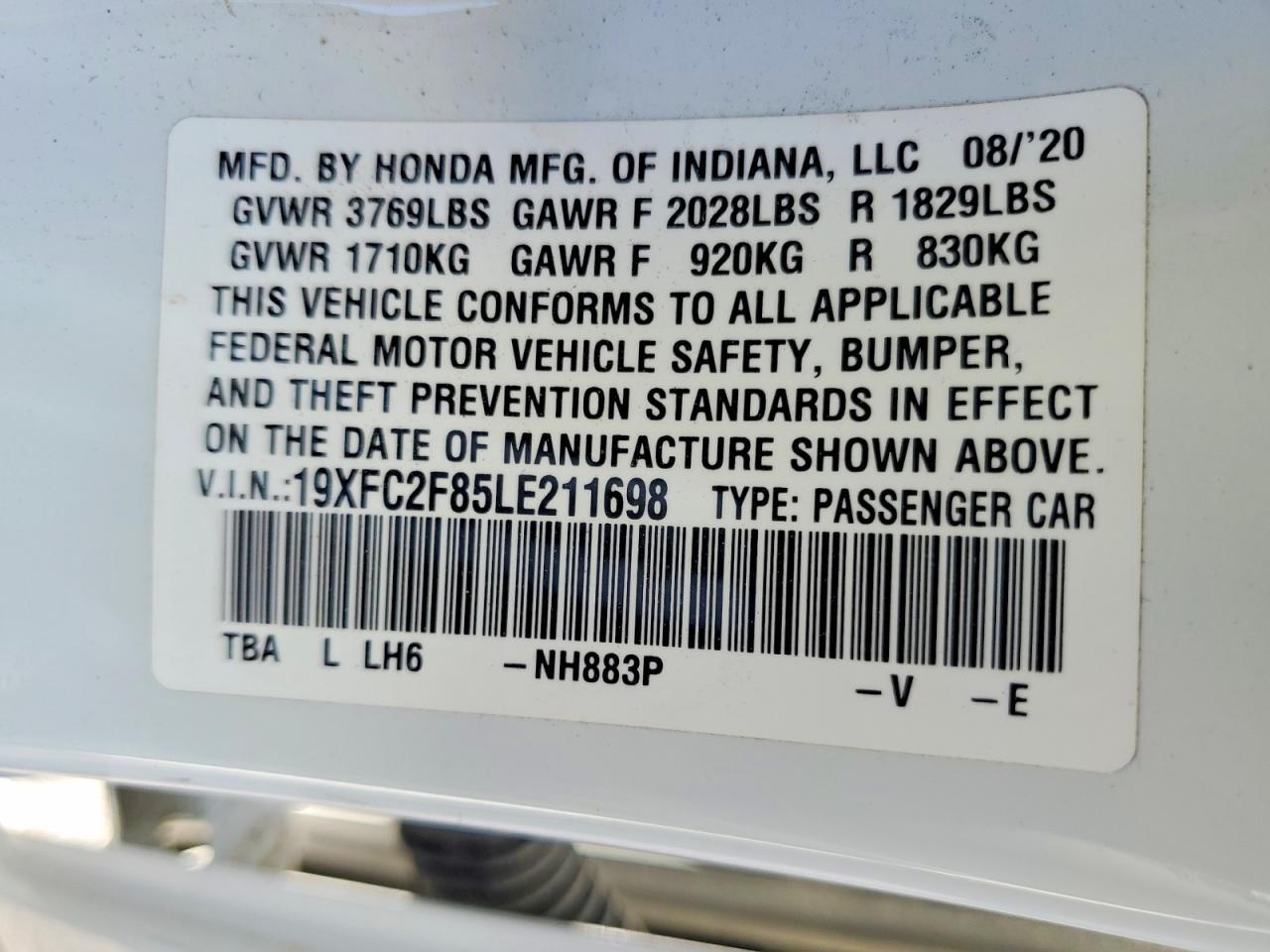 2020 HONDA CIVIC
