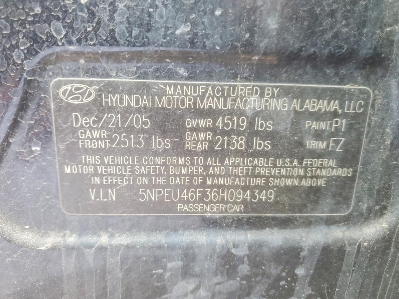 2006 HYUNDAI SONATA