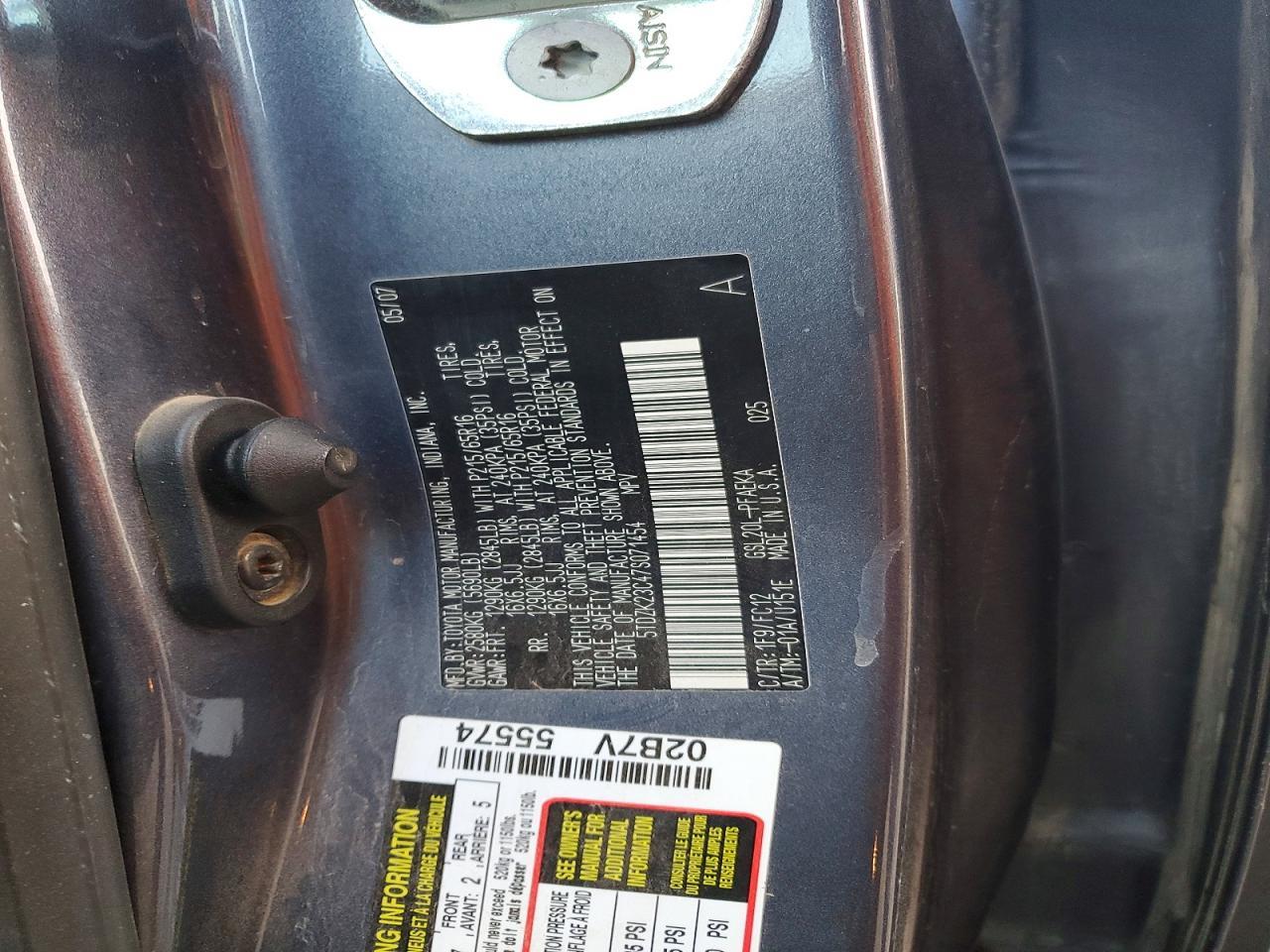 2007 TOYOTA SIENNA