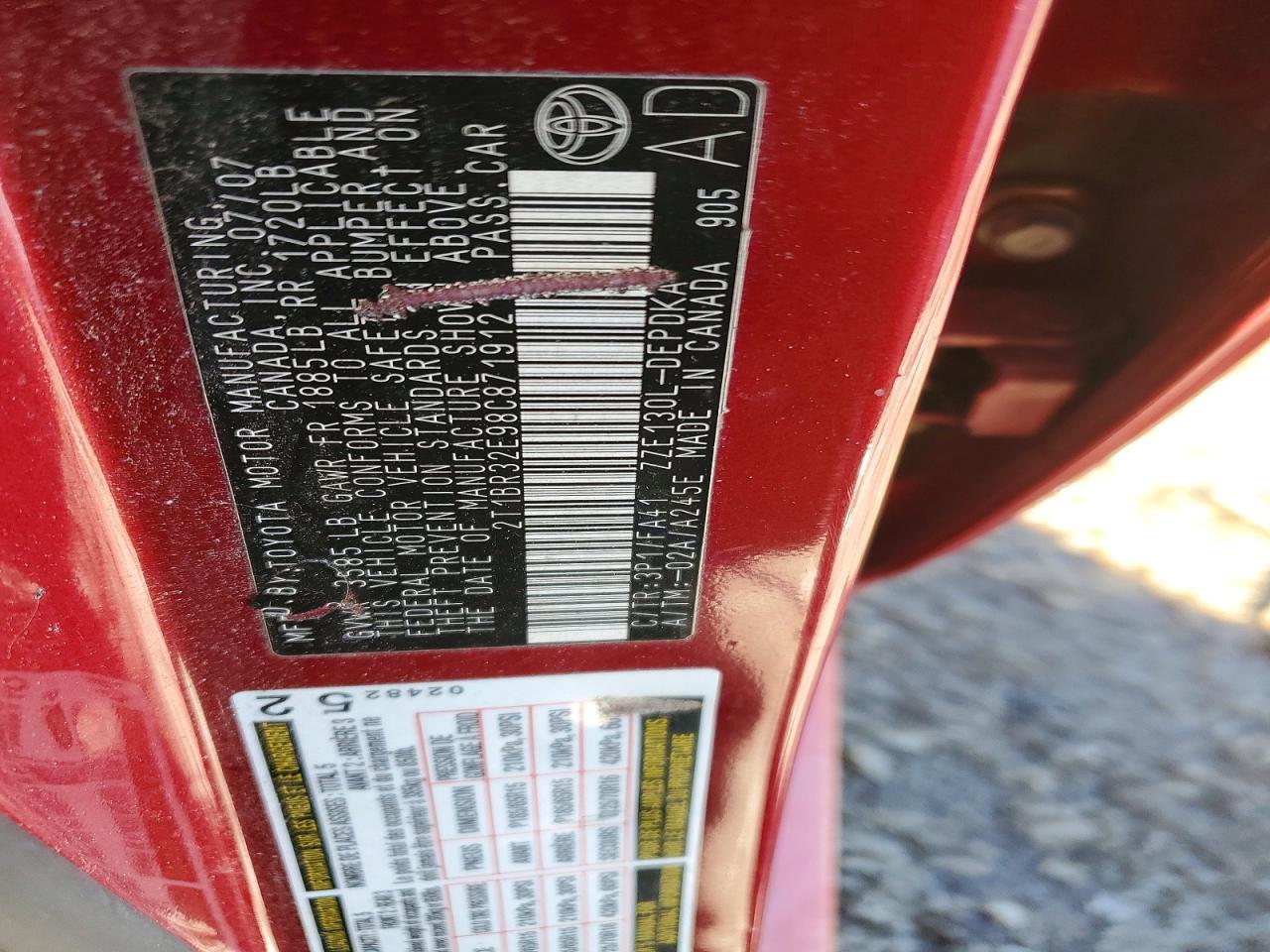 2008 TOYOTA COROLLA