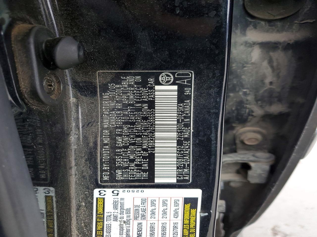 2006 TOYOTA COROLLA