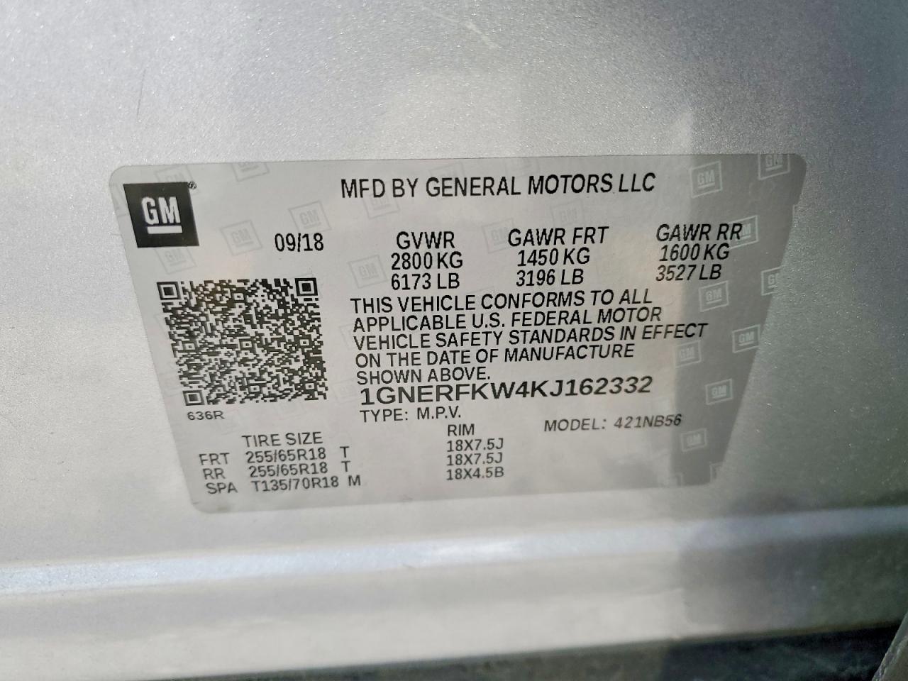 2019 CHEVROLET TRAVERSE