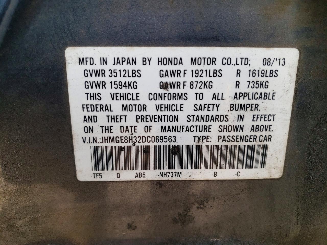 2013 HONDA FIT
