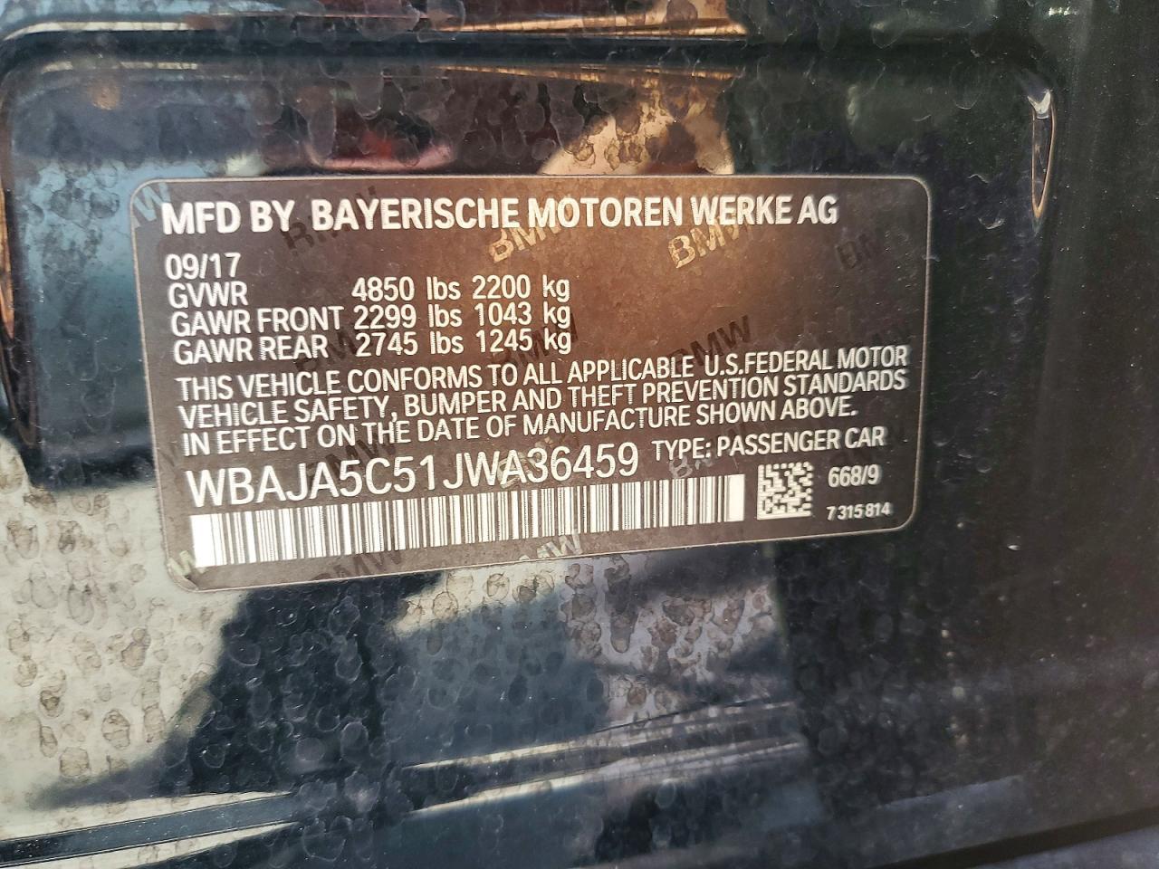 2018 BMW 5 series