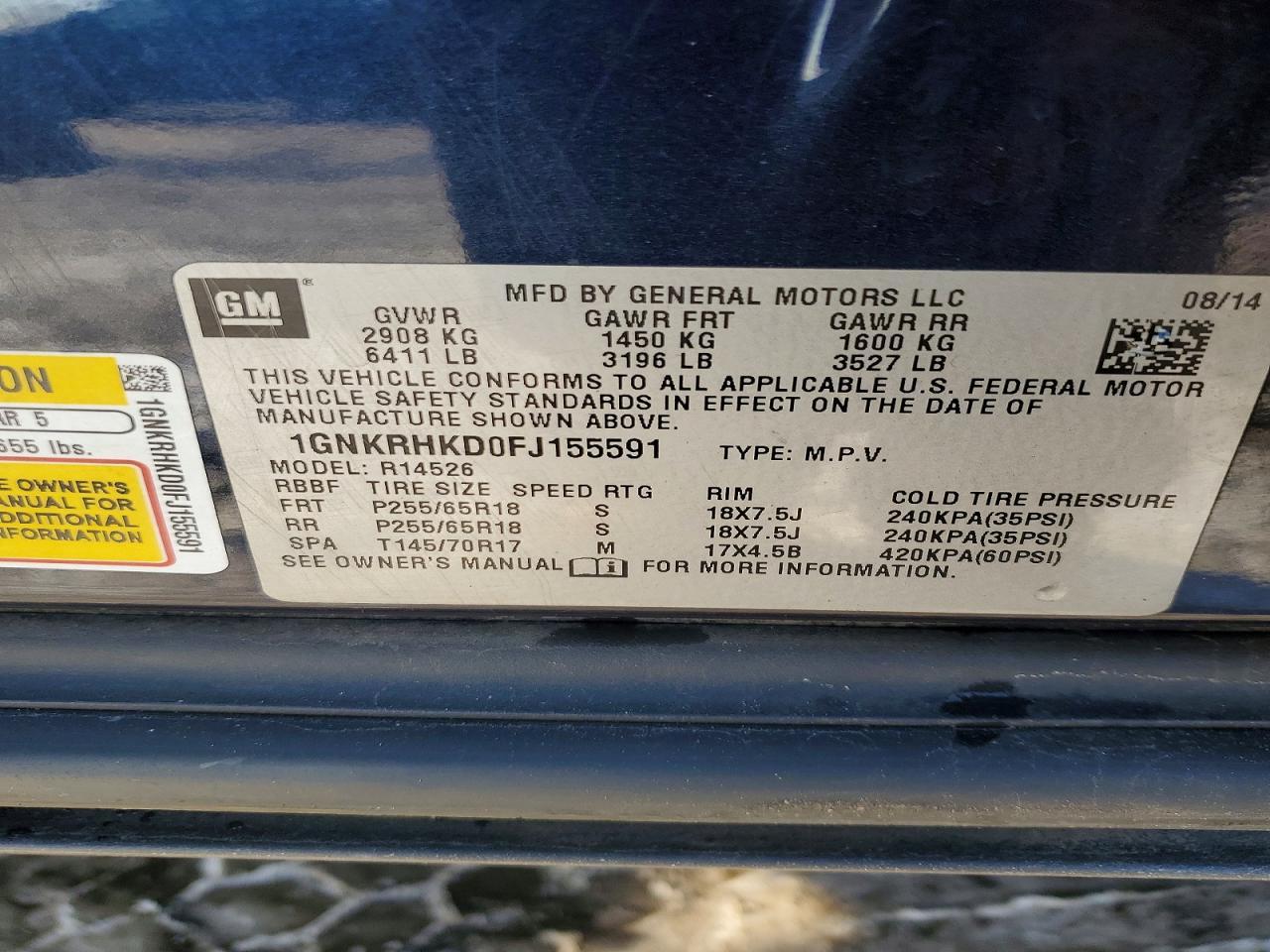 2015 CHEVROLET TRAVERSE