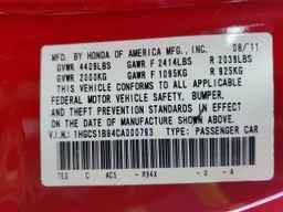 2012 HONDA ACCORD