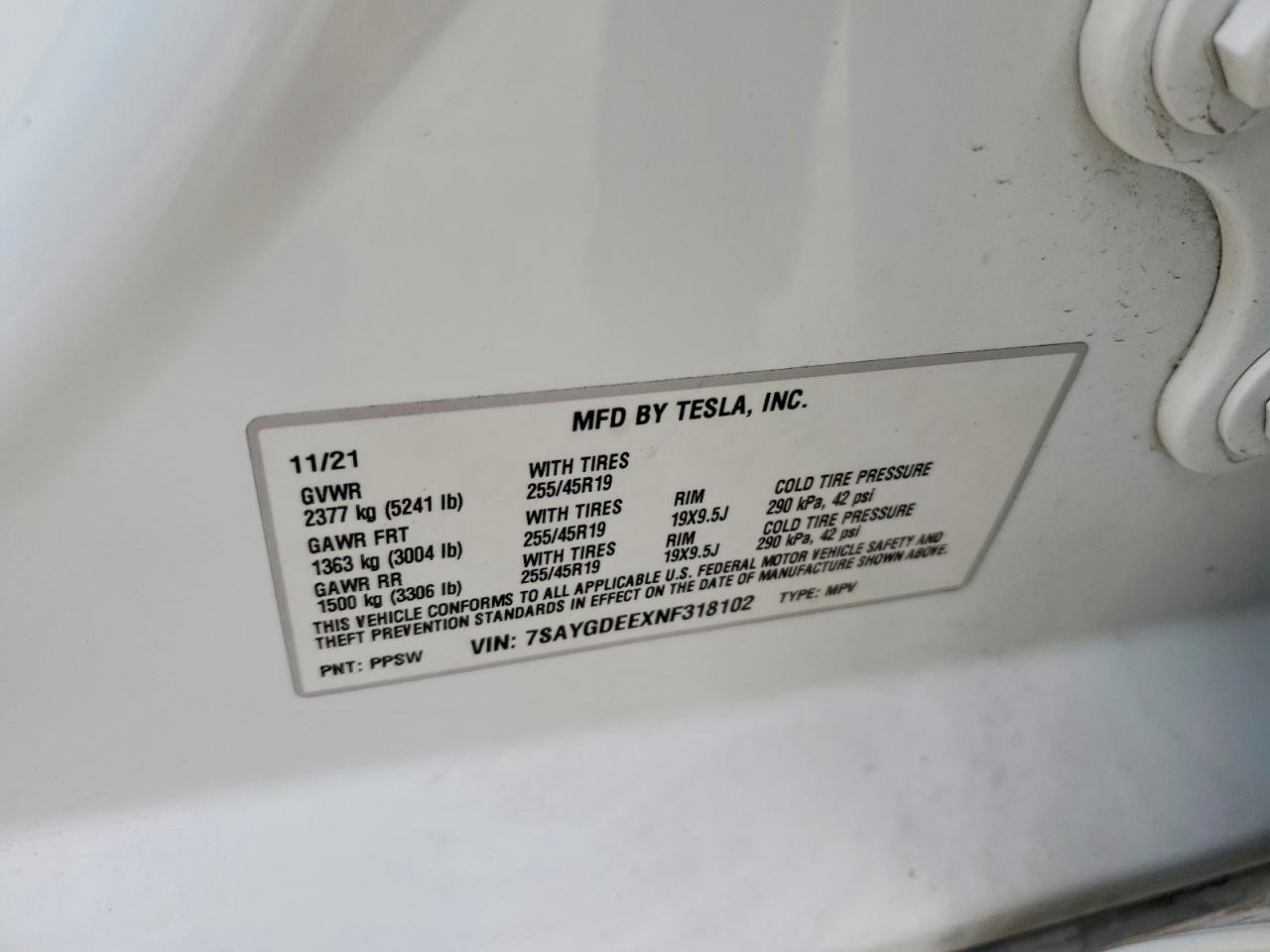 2022 TESLA MODEL Y