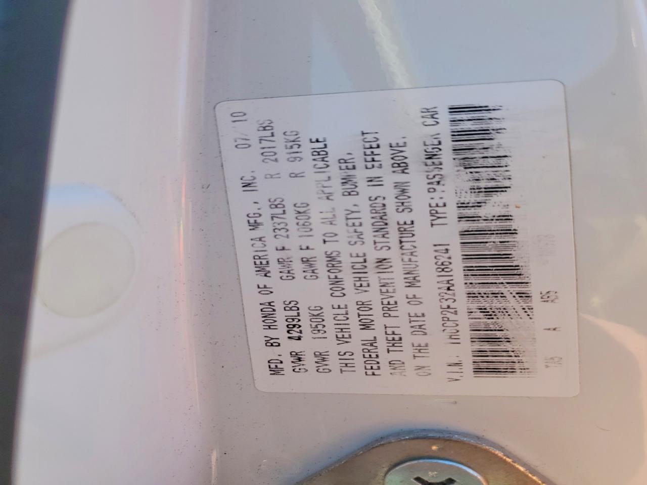 2010 HONDA ACCORD