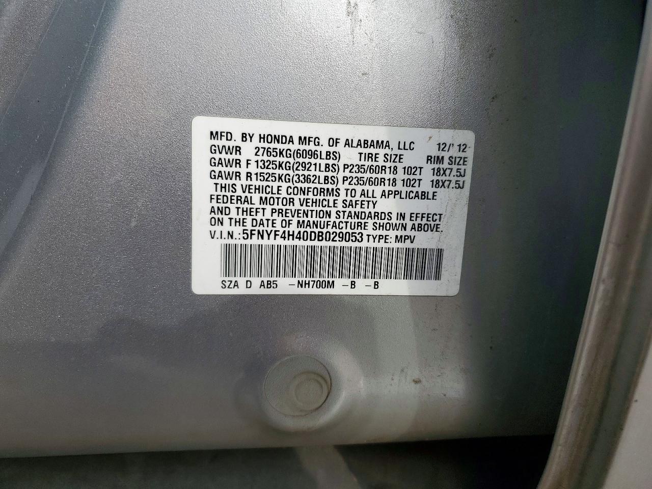 2013 HONDA PILOT