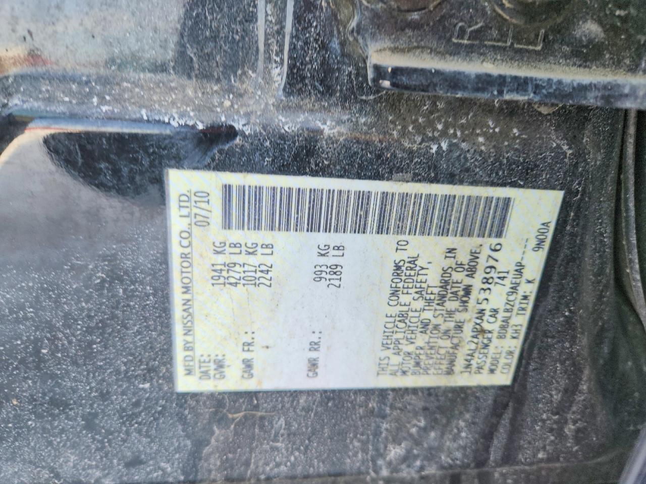 2010 NISSAN ALTIMA
