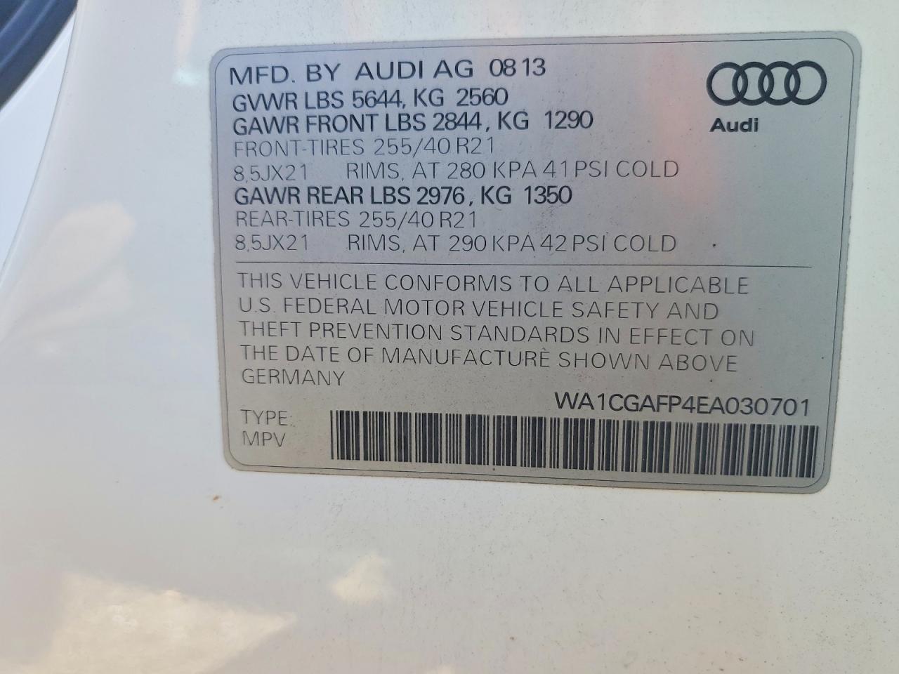 2014 AUDI SQ5