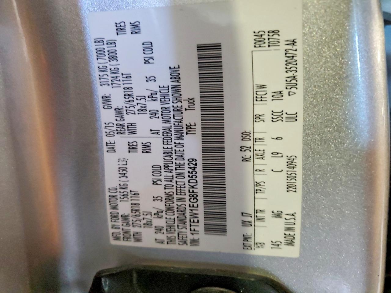 2015 FORD F-150 Lightning