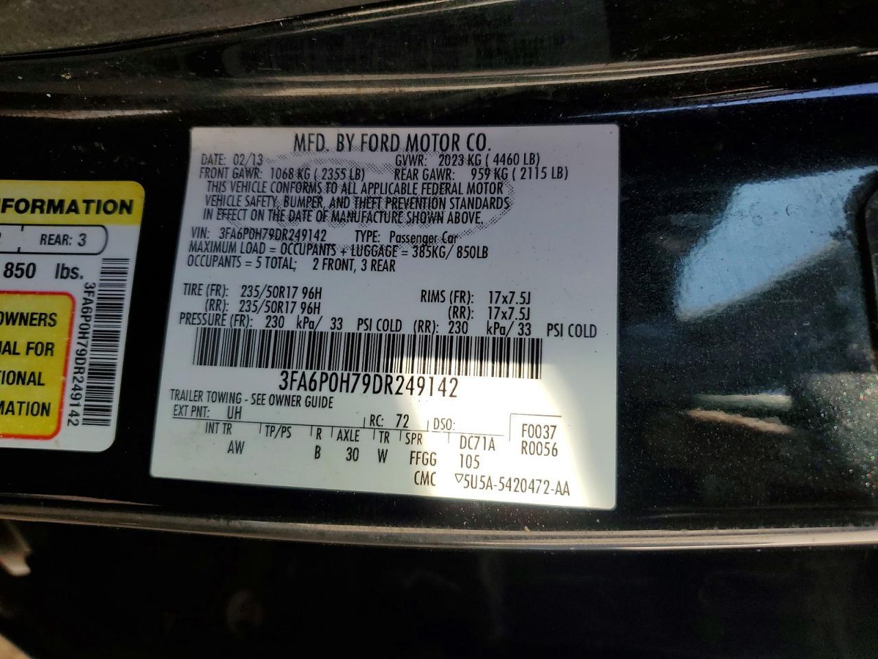 2013 FORD FUSION