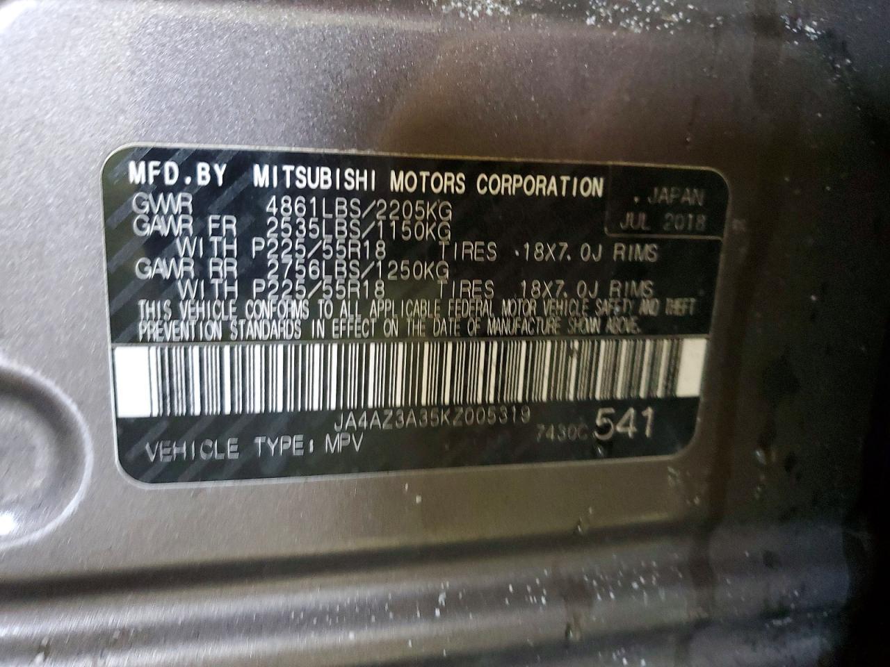 2019 MITSUBISHI outlander