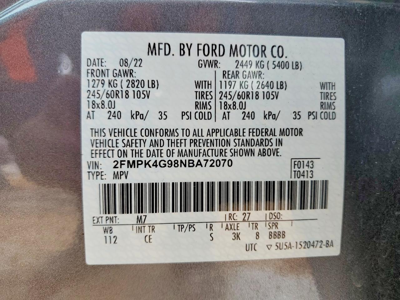 2022 FORD EDGE