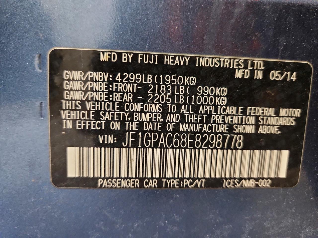 2014 SUBARU IMPREZA