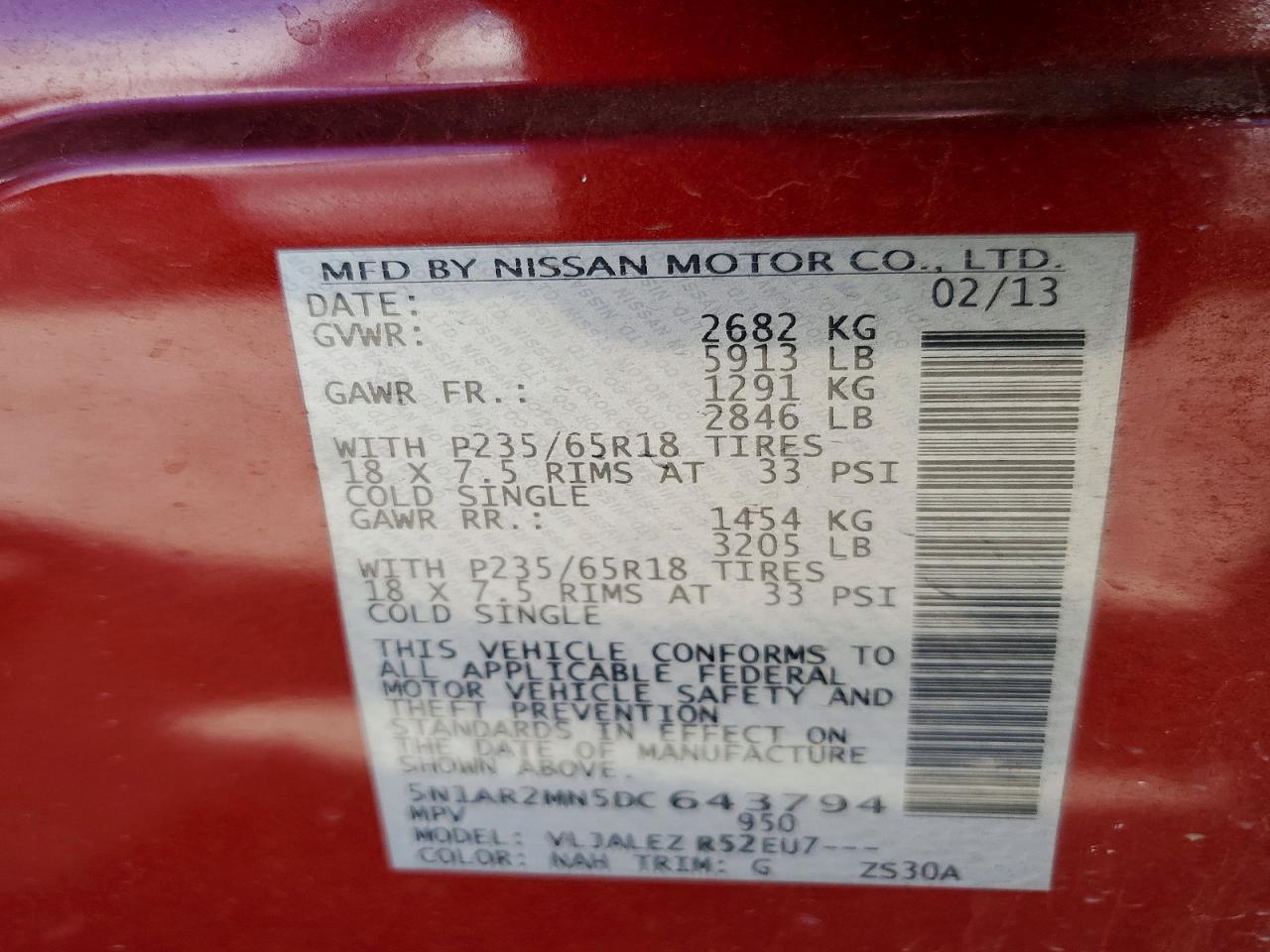2013 NISSAN PATHFINDER