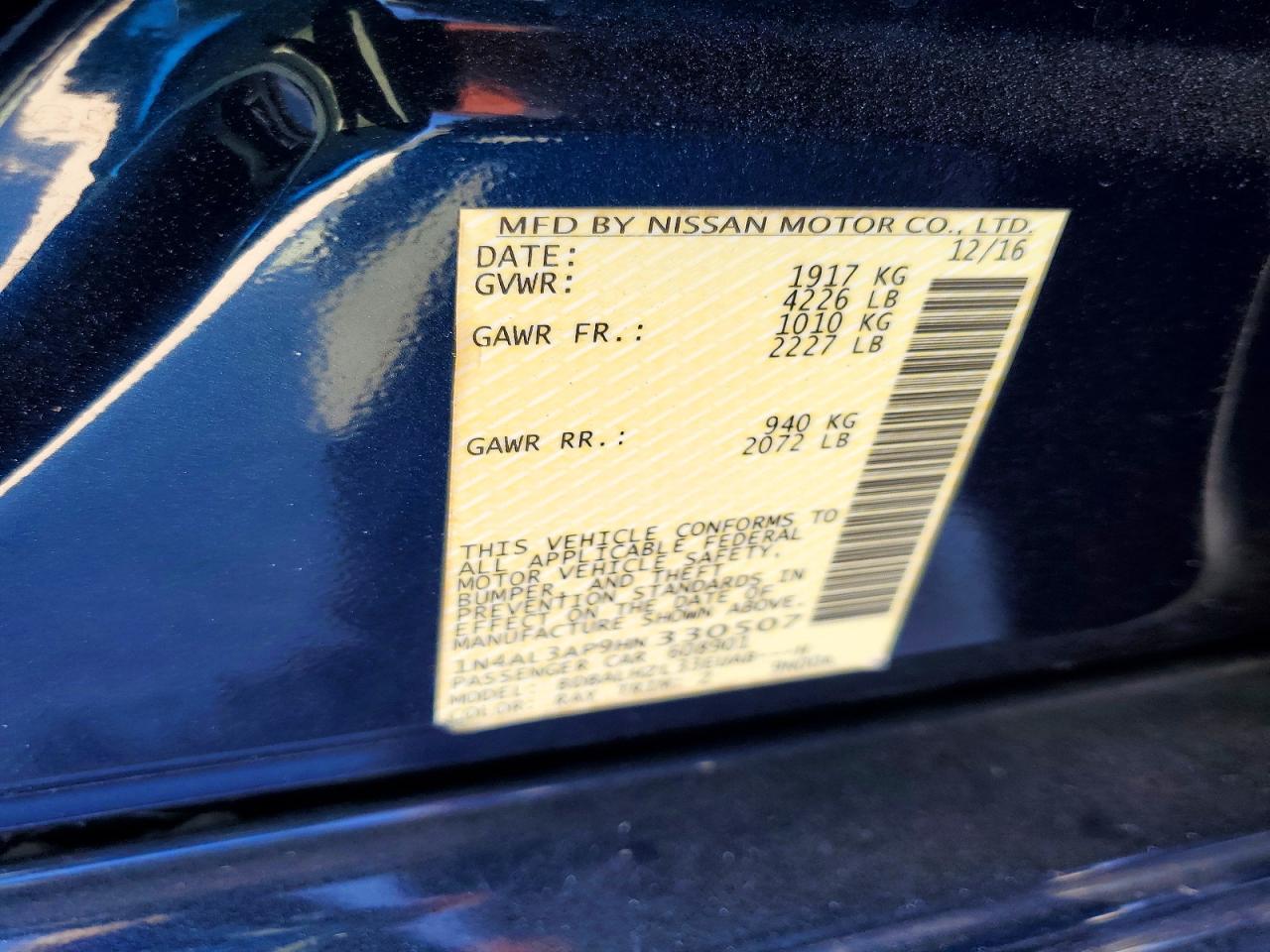 2017 NISSAN ALTIMA