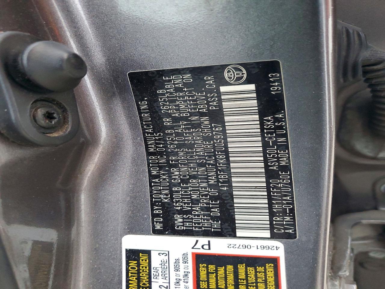 2015 TOYOTA CAMRY