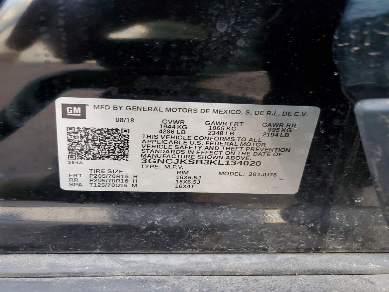 2019 CHEVROLET TRAX