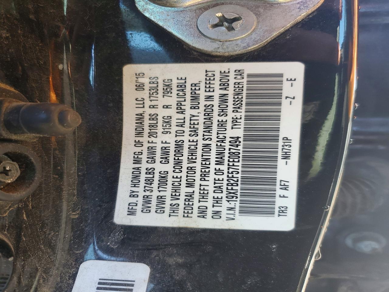 2015 HONDA CIVIC