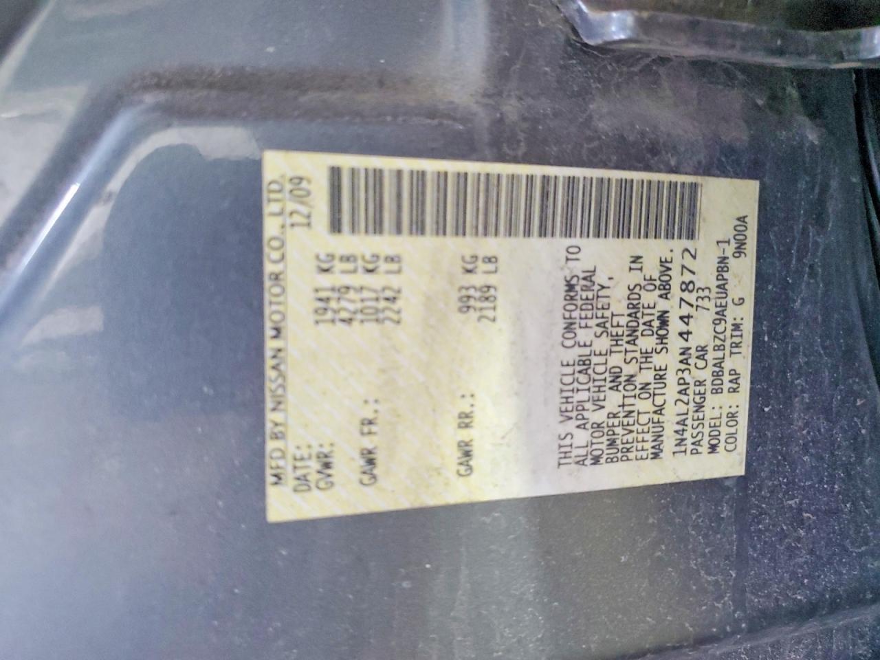 2010 NISSAN ALTIMA