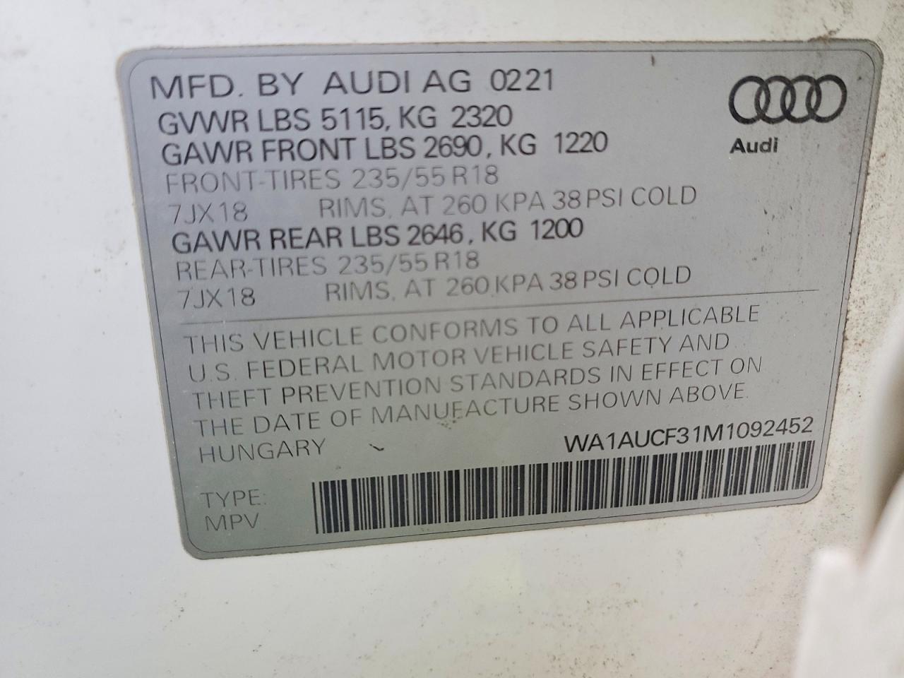 2021 AUDI Q3