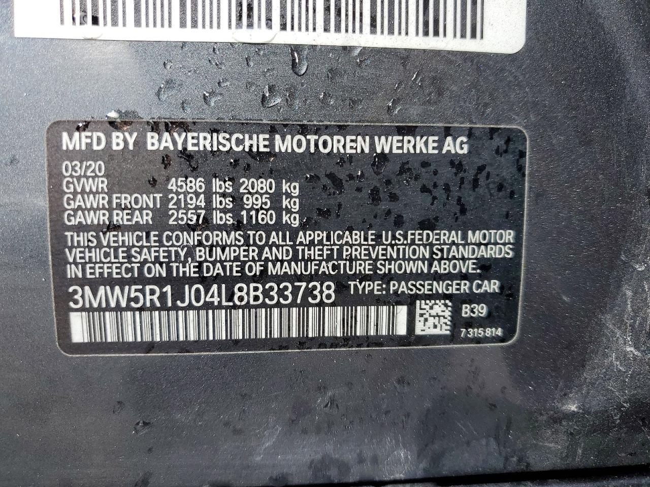 2020 BMW 330I