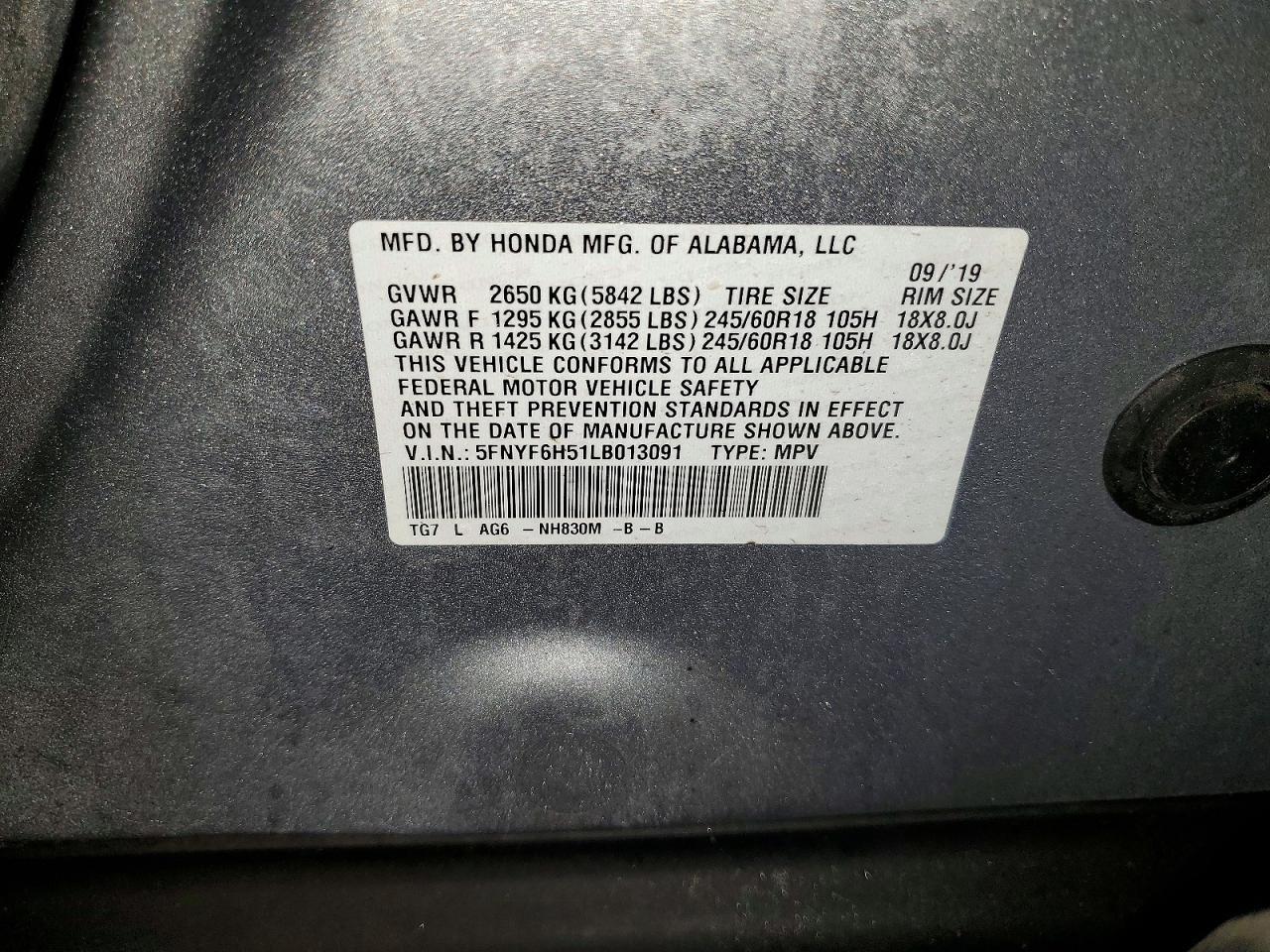 2020 HONDA PILOT
