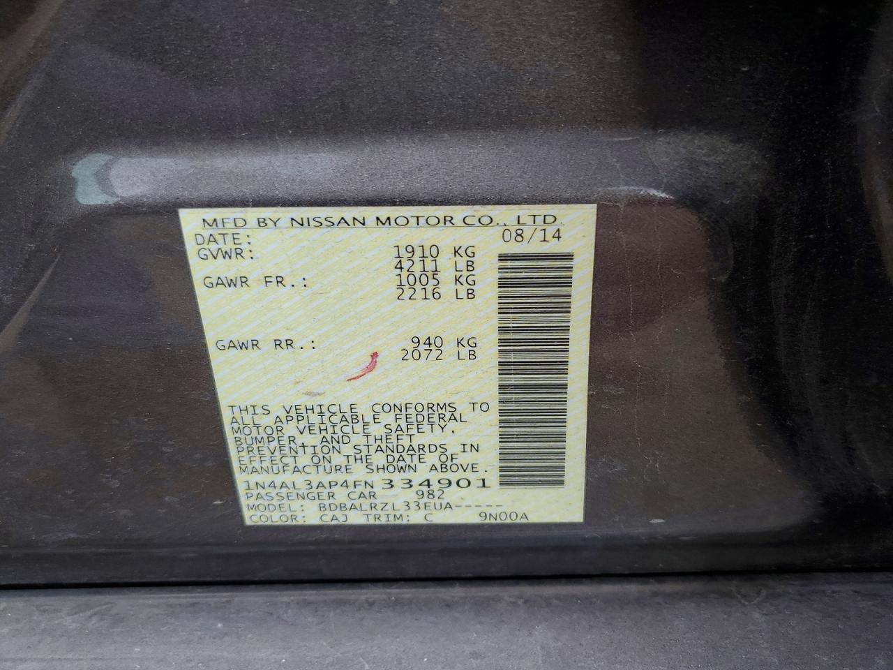 2015 NISSAN ALTIMA