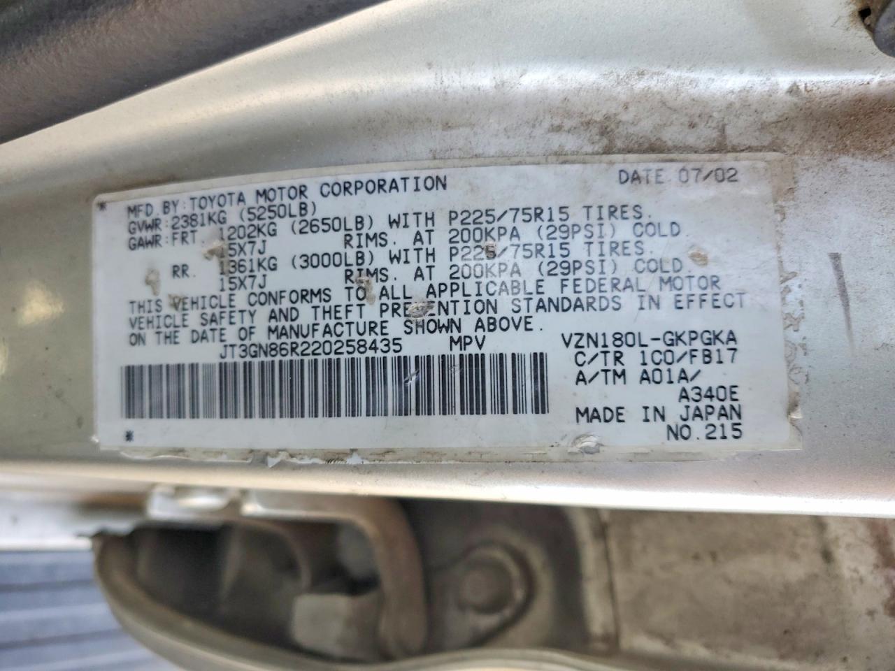 2002 TOYOTA 4Runner