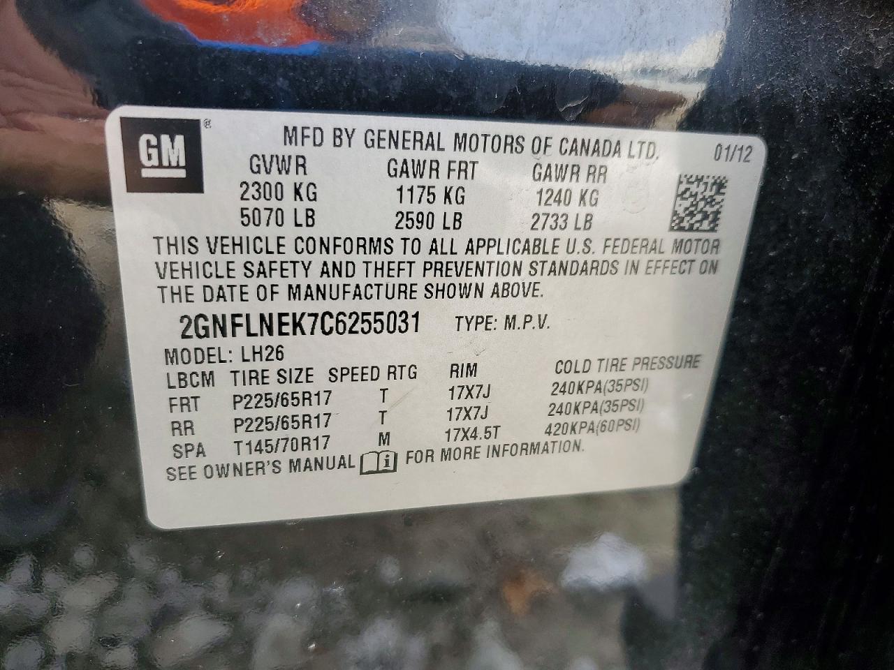 2012 CHEVROLET EQUINOX