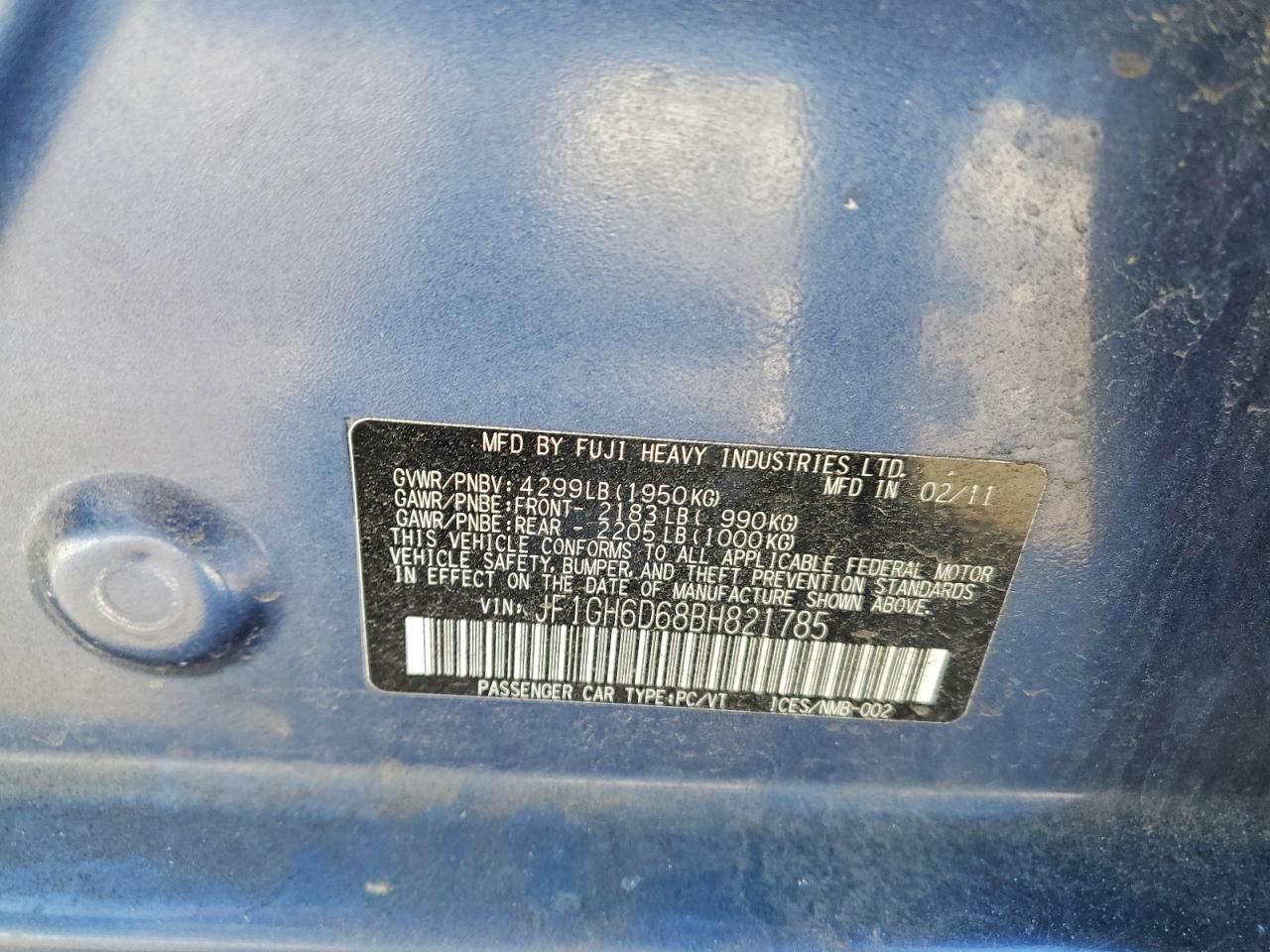 2011 SUBARU IMPREZA