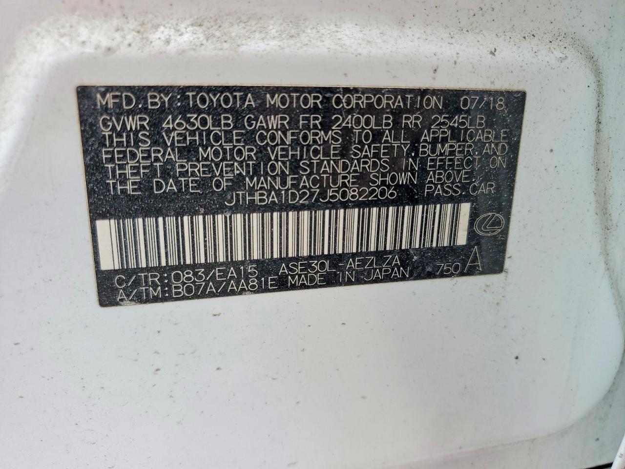 2018 LEXUS IS 300