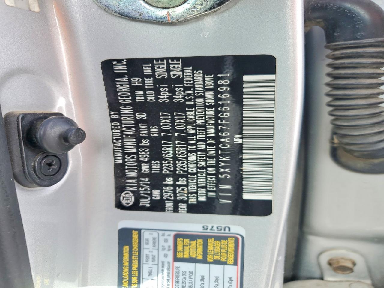 2015 KIA SORENTO
