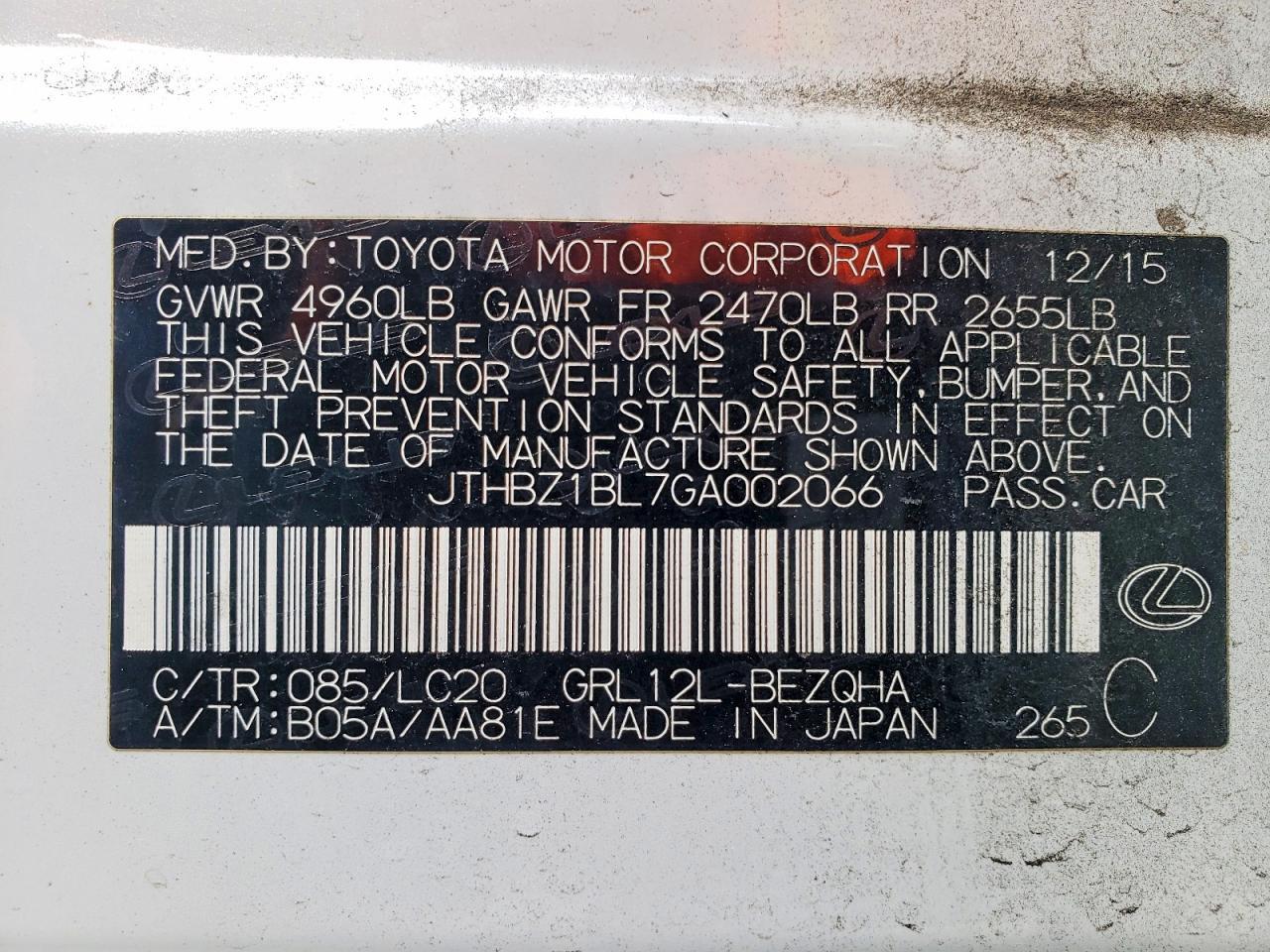 2016 LEXUS GS 350