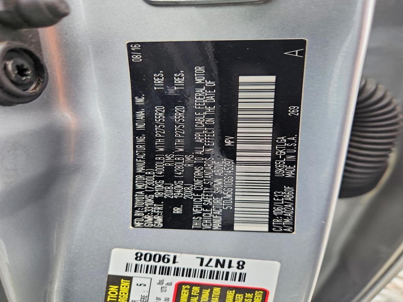 2016 TOYOTA Sequoia