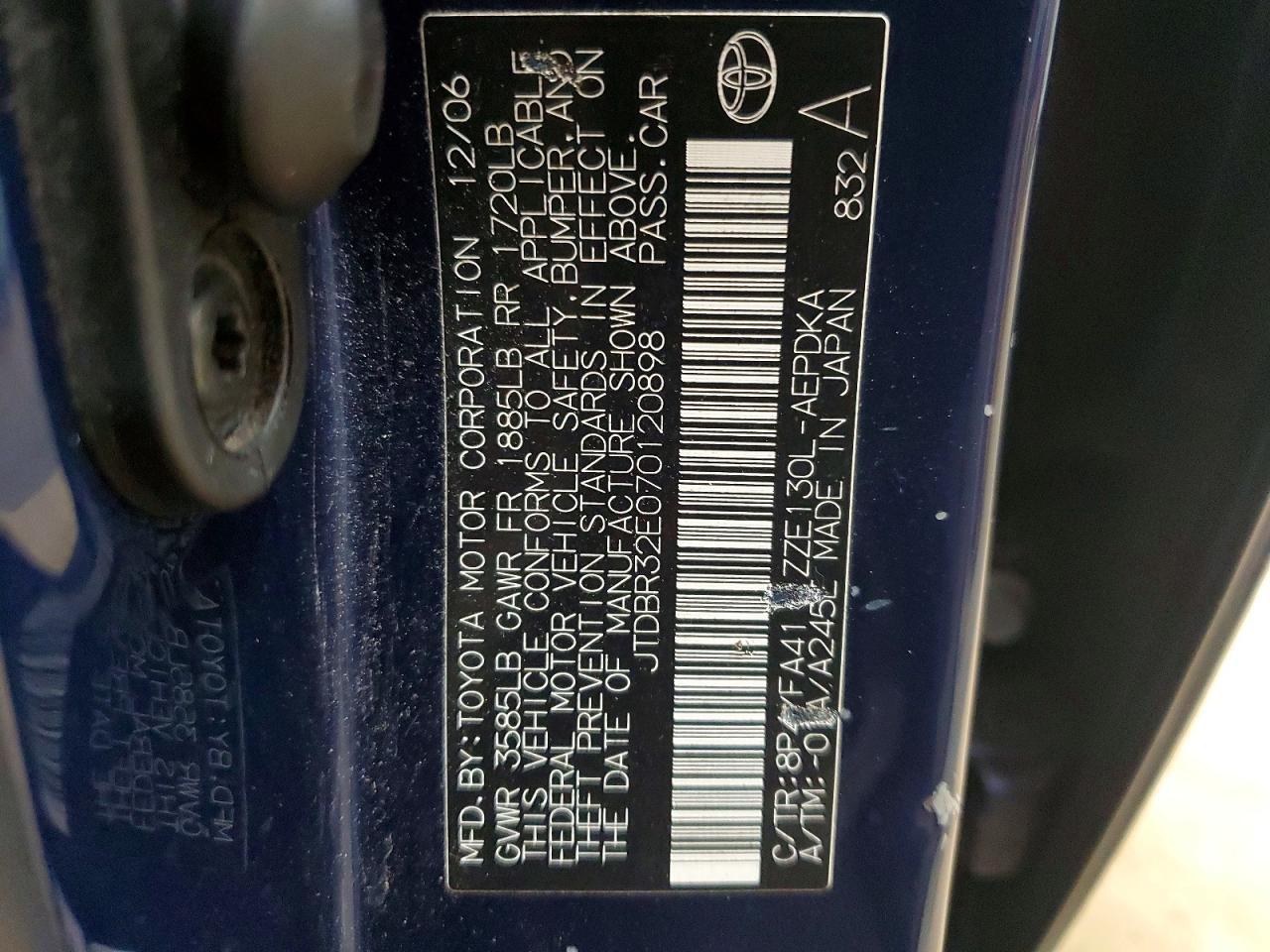 2007 TOYOTA COROLLA