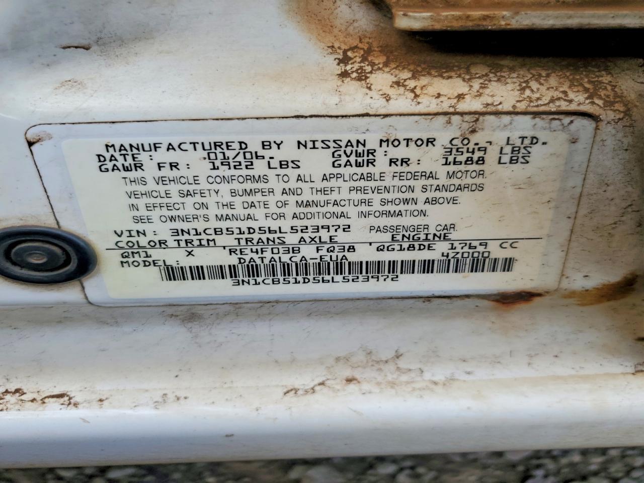2006 NISSAN SENTRA