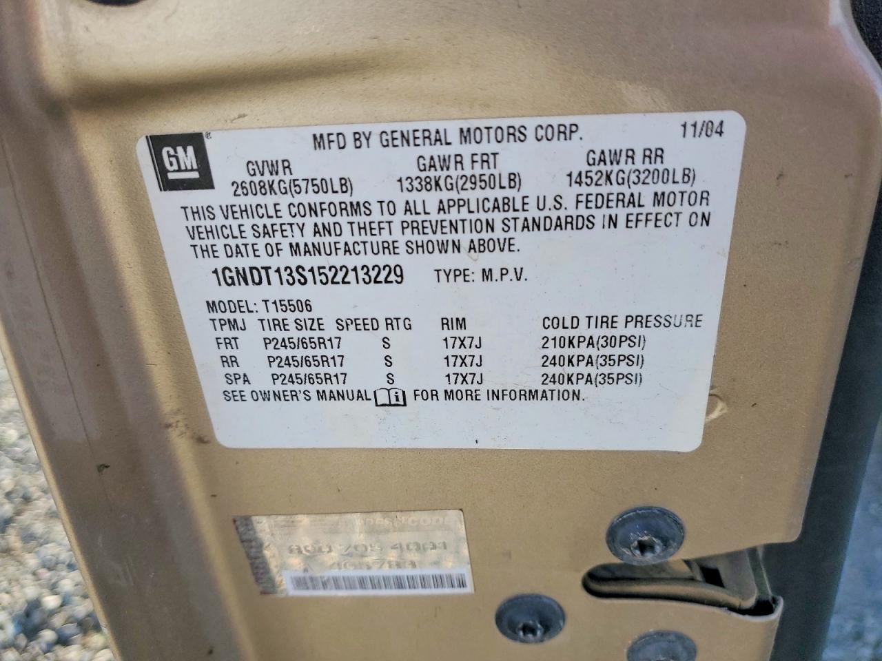 2005 CHEVROLET Trailblazer