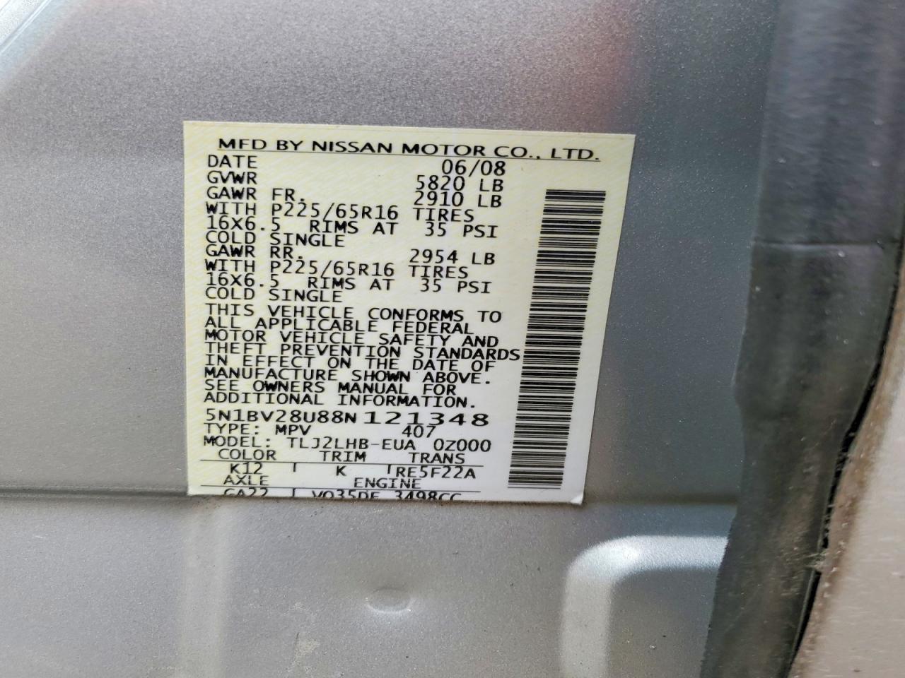 2008 NISSAN Quest