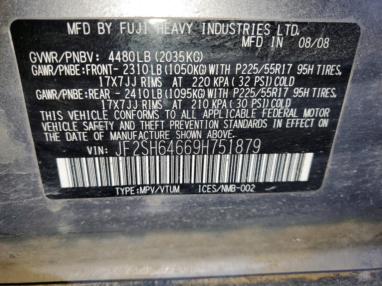 2009 SUBARU FORESTER