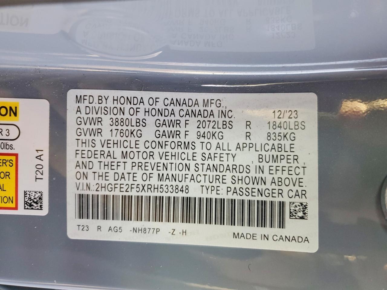 2024 HONDA CIVIC
