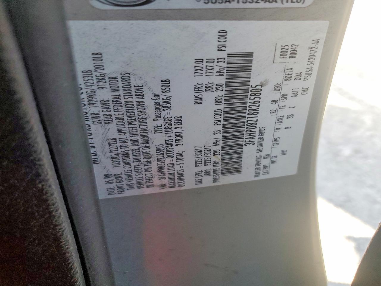2008 FORD FUSION